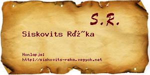 Siskovits Réka névjegykártya