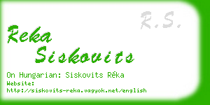 reka siskovits business card